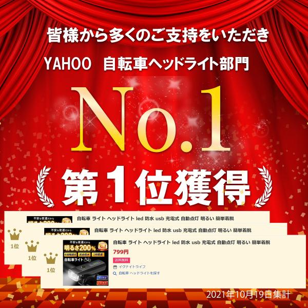 自転車ライト 40m照射・高輝度LED