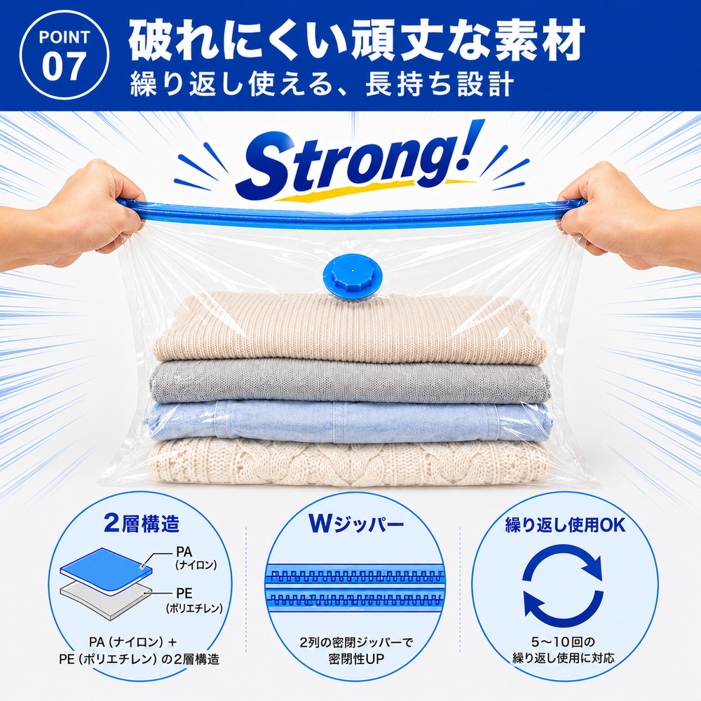 布団圧縮袋 手動ポンプ式 商品説明
